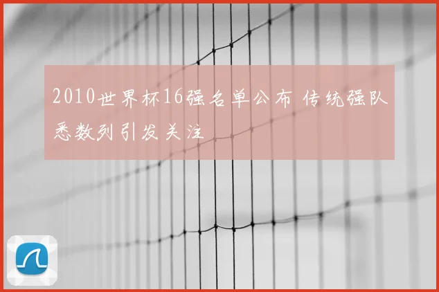 2010世界杯16强名单公布 传统强队悉数列引发关注